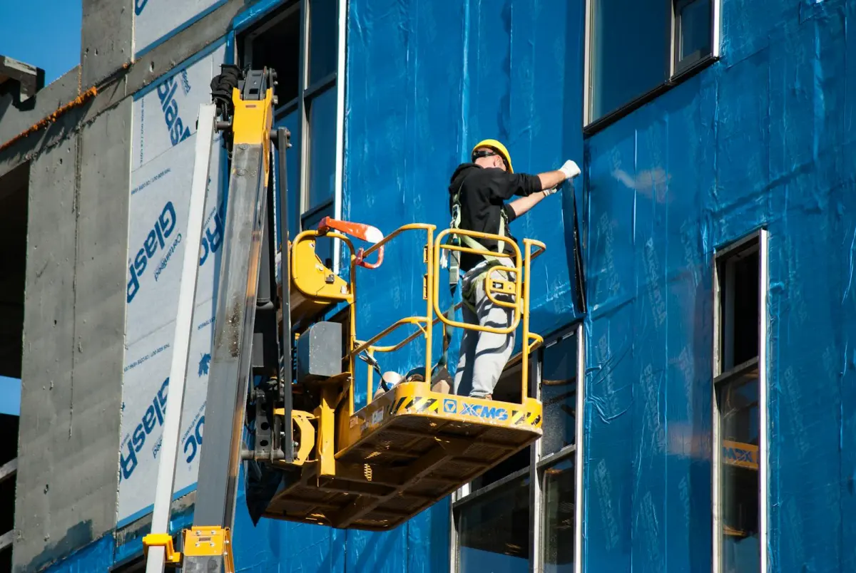 Spray Foam Insulation work scene used as an illustrative stock photo for Denver